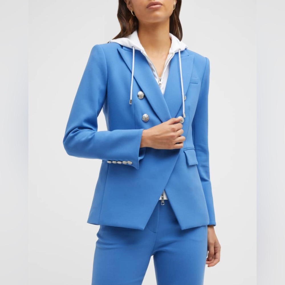 Veronica Beard Miller Dickey Jacket Tailored Double Breasted Blazer Bluebell 8 - Picture 2 of 12